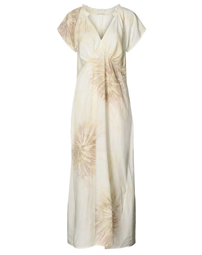 Rabens Saloner - Rosie Cartwheel Frill Neck Kjole - Seashell Combi